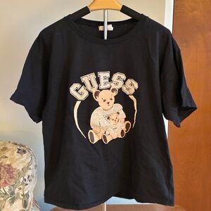 GUESS Black Tee with Bear Design